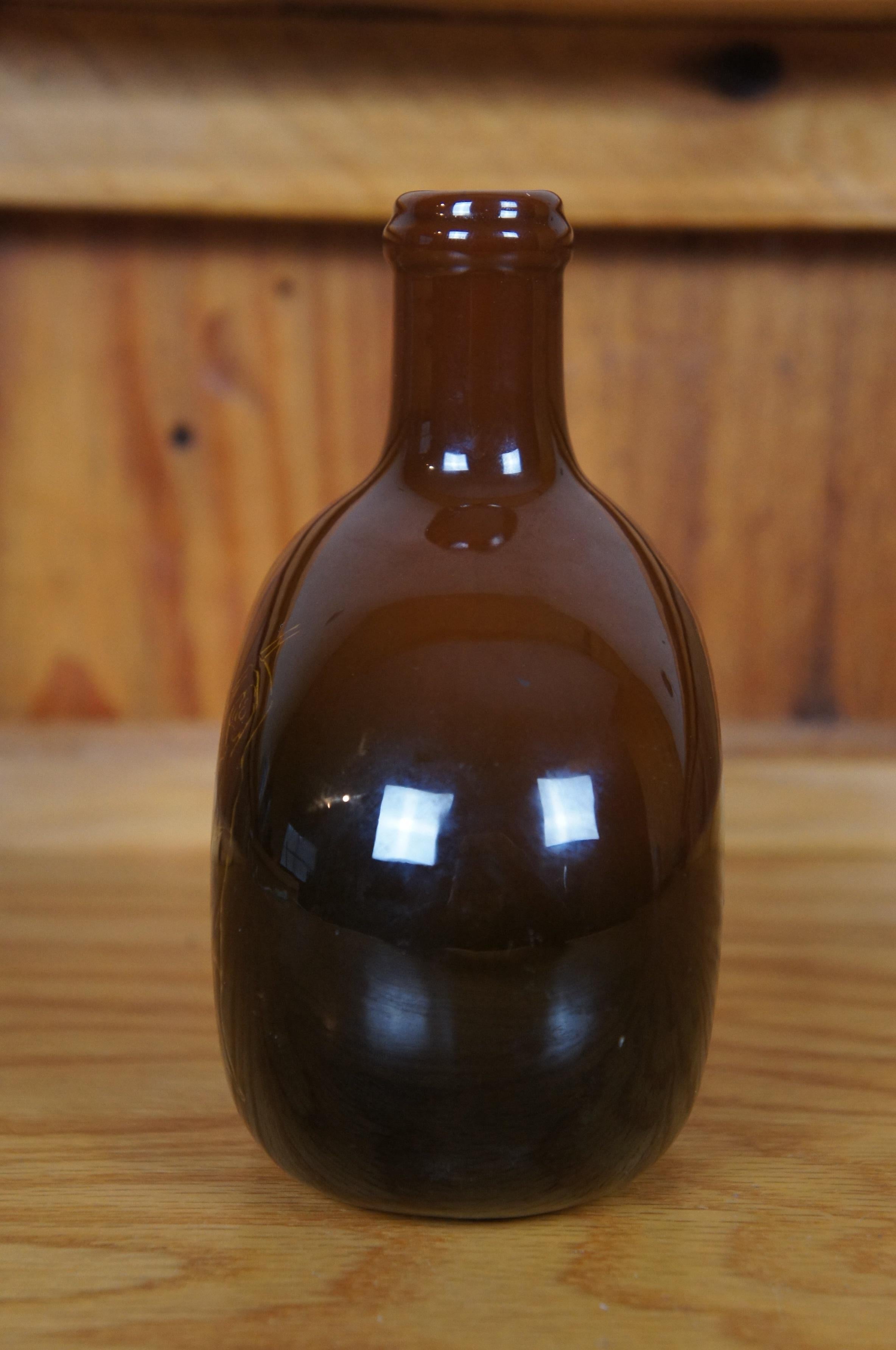Seltener antiker Rookwood 1891 Edward P. Cranch Swinging Bear Pilgrim Flask Jug 6