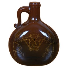 Rare Antique Rookwood 1891 Edward P Cranch Swinging Bear Pilgrim Flask Jug 6"