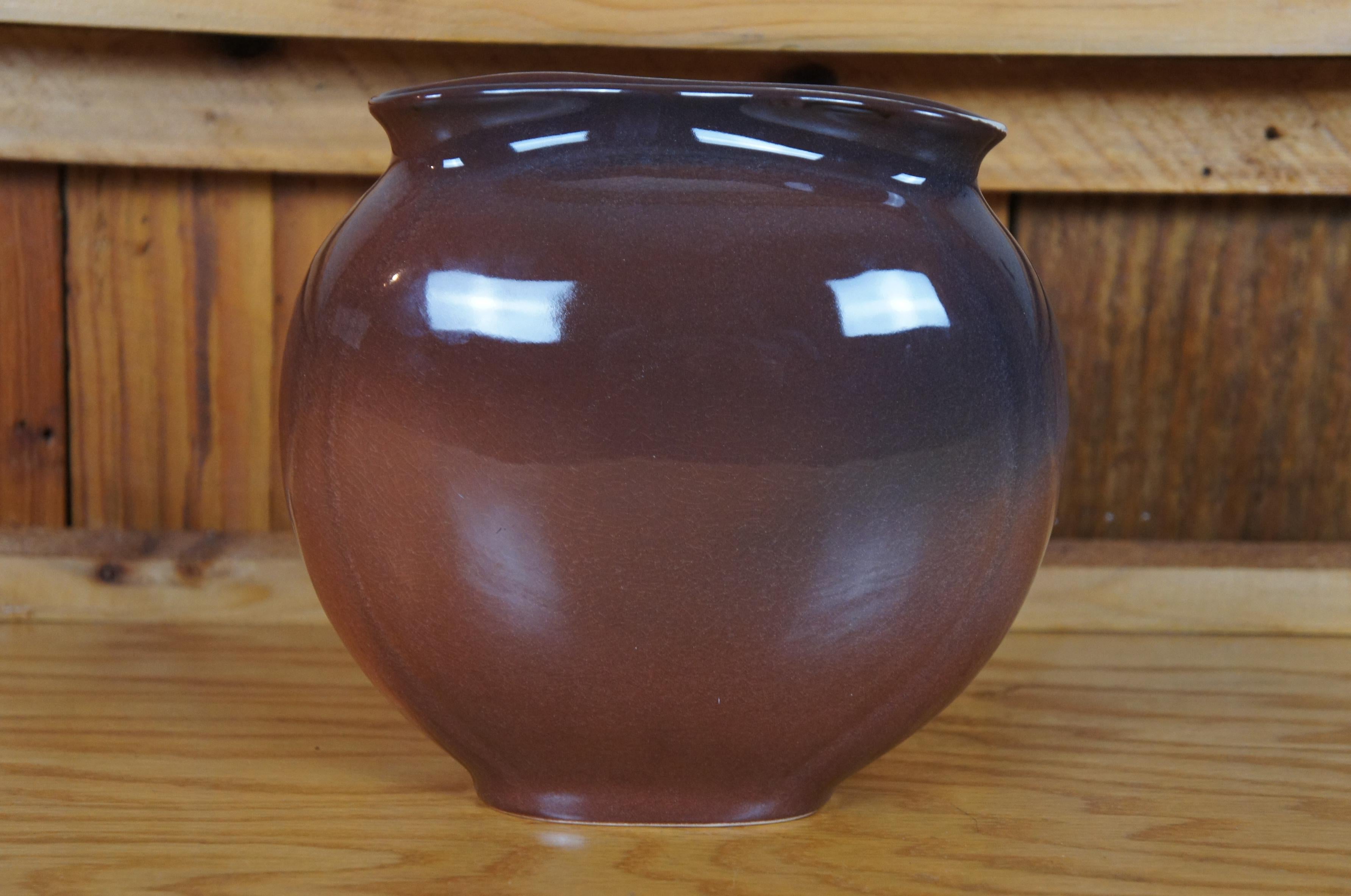 Fine XIX secolo 1896 Raro Antico Kataro Shirayamadani Alce Cervo Cuscino Vaso 8