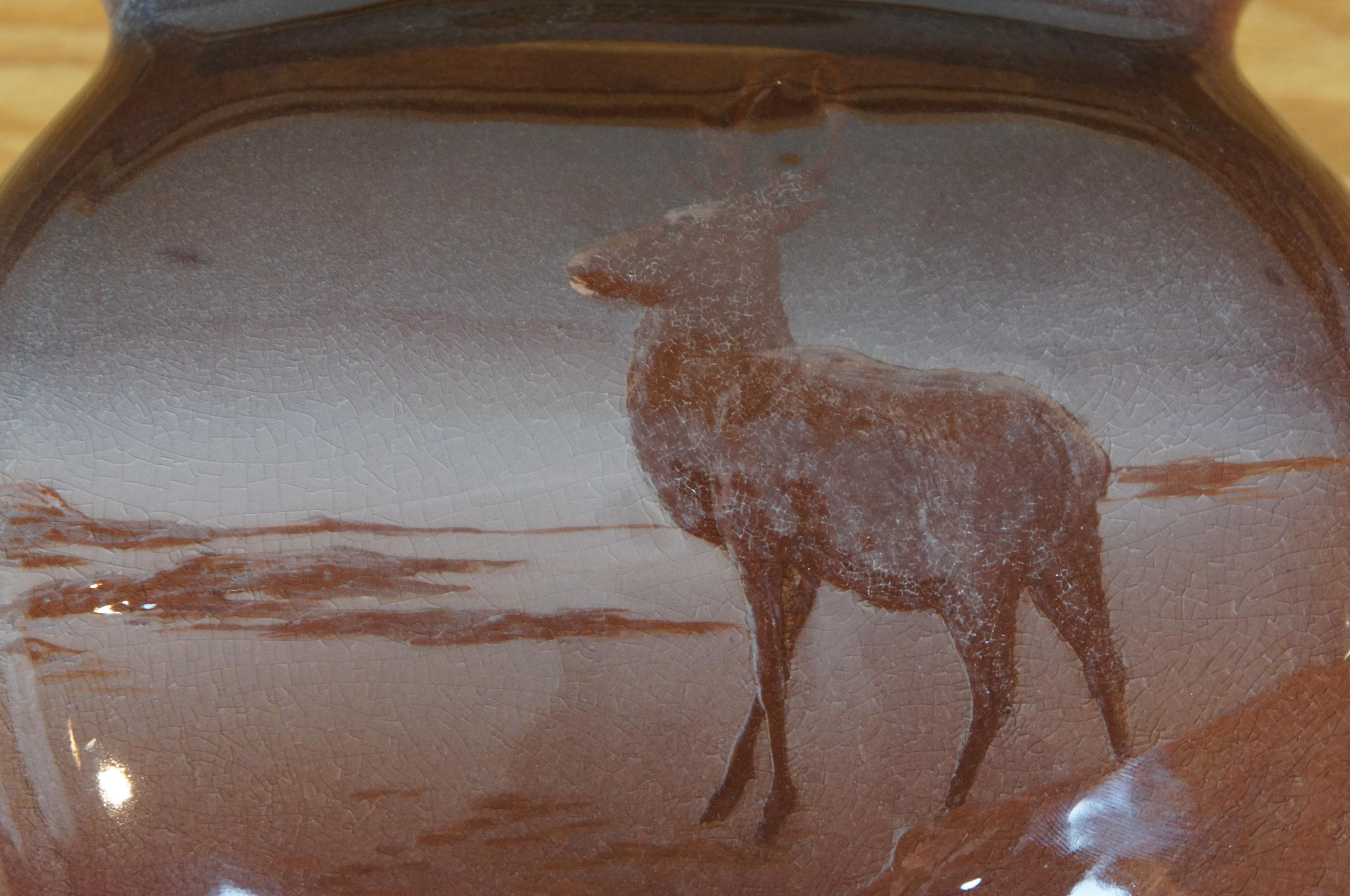 1896 Raro Antico Kataro Shirayamadani Alce Cervo Cuscino Vaso 8