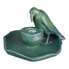 Seltene antike Rookwood Art Pottery Figural Vogel Tintenfass:: datiert 1920