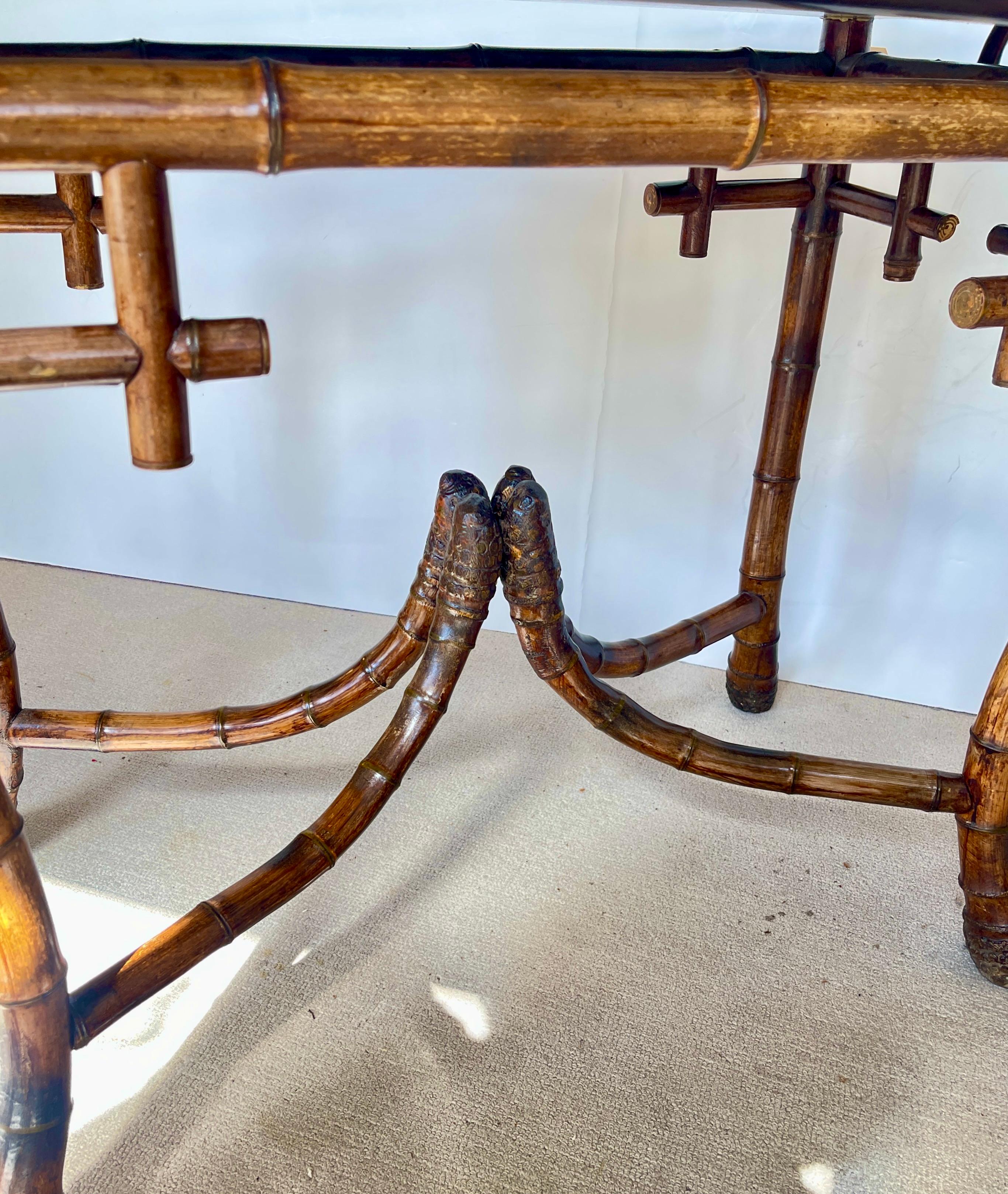 Rare Antique Root Bamboo & Lacquer Tray Table by Perret Et Vibert, C.1870-1890 For Sale 5