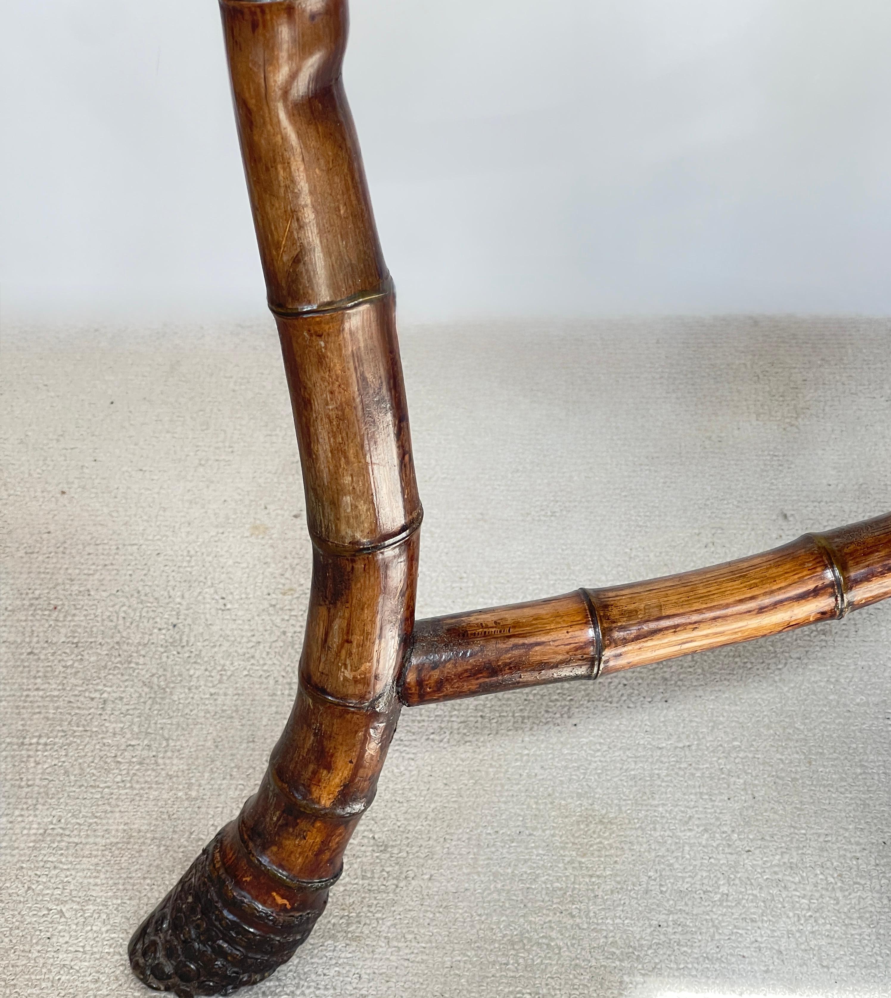 Rare Antique Root Bamboo & Lacquer Tray Table by Perret Et Vibert, C.1870-1890 For Sale 2