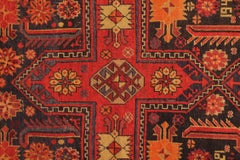 Rare Antique Rug Caucasian Medallion Rug Handmade Carpet from Kazak Area