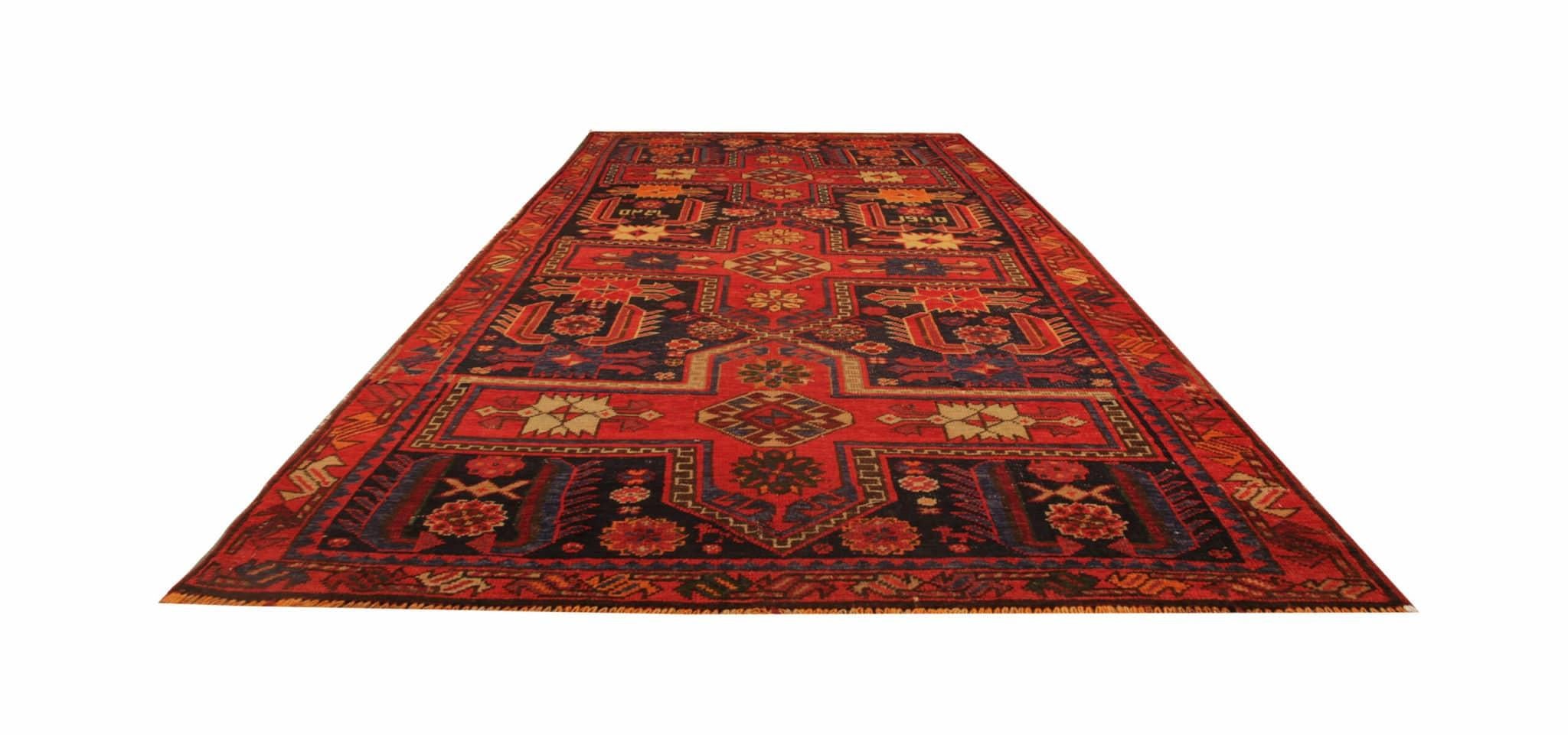 Seltener antiker kaukasischer Medaillon-Teppich Kaukasischer handgefertigter Teppich aus Kasachstan-Teppich (Hollywood Regency) im Angebot