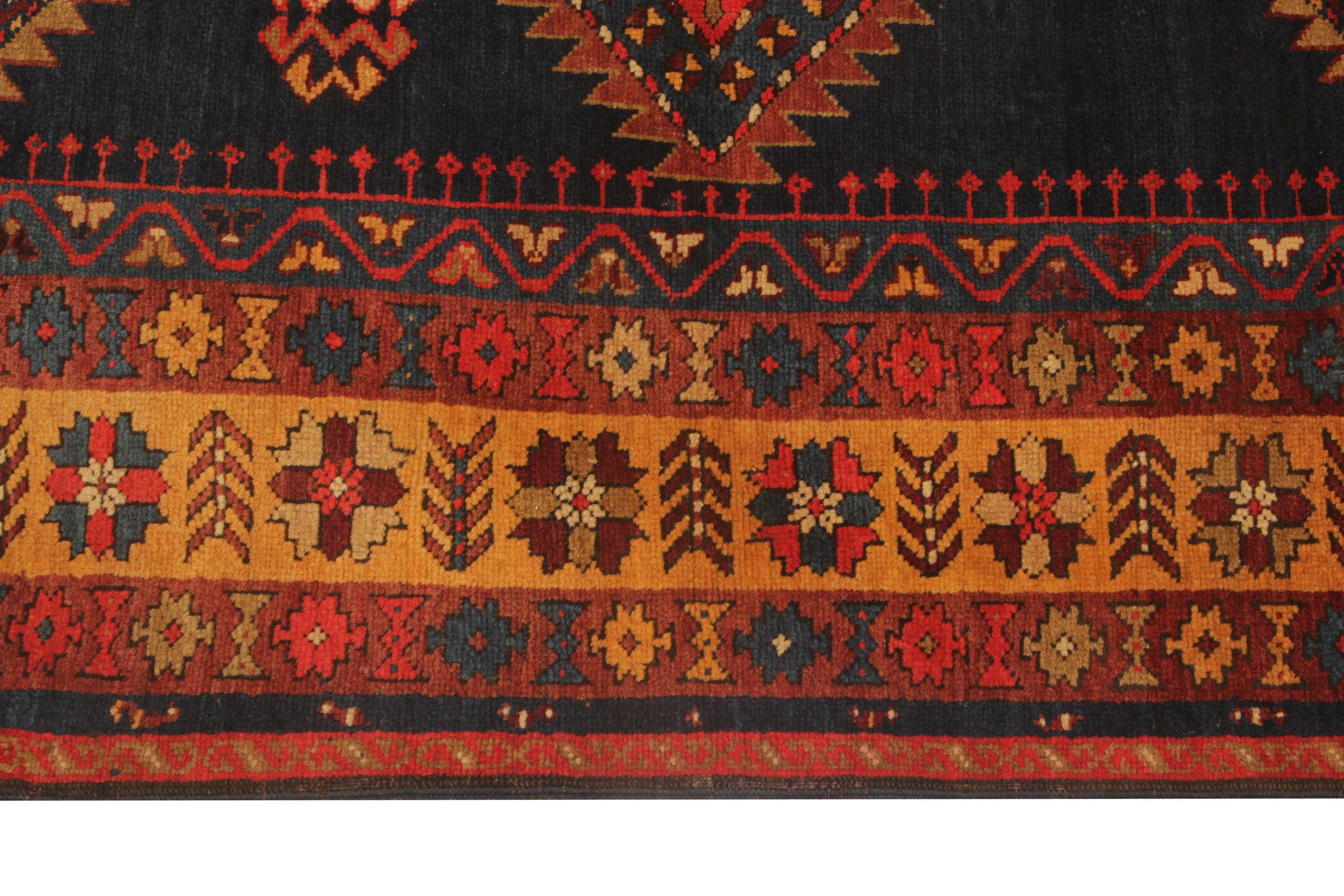 Hand-Knotted Rare Antique Rug Caucasian Oriental Rug Handmade Carpet from Kazak Area For Sale