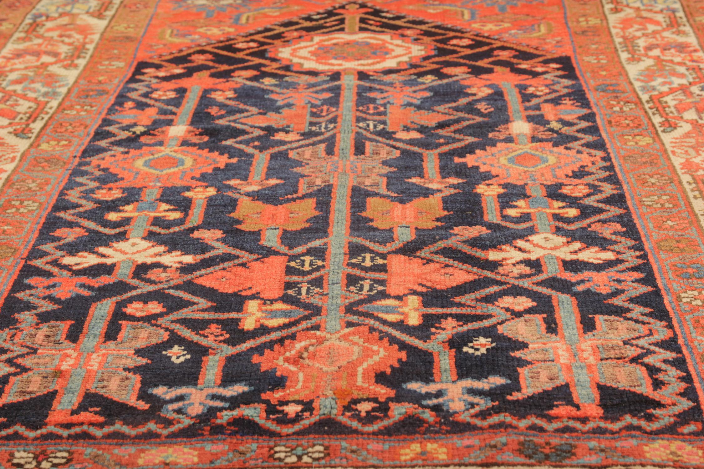 Late 19th Century Rare Antique Rug Caucasian Oriental Rug Handmade Carpet Kazak Area Rug for Sale