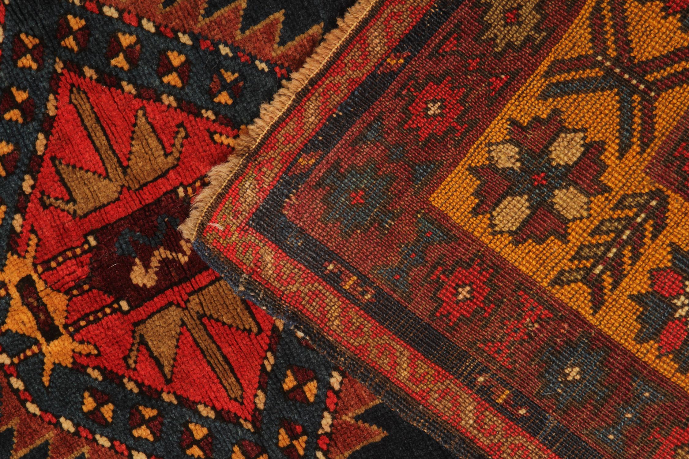 Organic Material Rare Antique Rug Caucasian Oriental Rug Handmade Carpet from Kazak Area For Sale