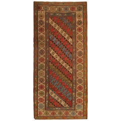 Rare Antique Rug Caucasian Oriental Rug Handmade Carpet Shirvan Area Runner
