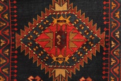Rare Antique Rug Caucasian Oriental Rug Handmade Carpet from Kazak Area