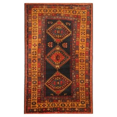 Rare Used Rug Caucasian Oriental Rug Handmade Carpet from Kazak Area