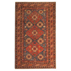 Rare Antique Rug Caucasian Oriental Rug Handmade Carpet from Shirvan Area CHR56