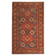 Rare Antique Rug Caucasian Oriental Rug Handmade Carpet from Shirvan Area
