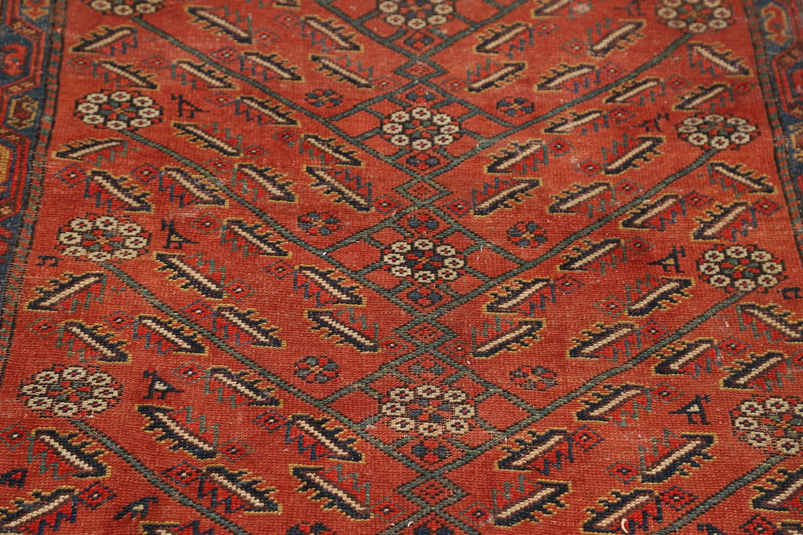 Vegetable Dyed Rare Antique Rug Caucasian Oriental Rug Handmade Carpet Rustic Kurdish Area Rug For Sale