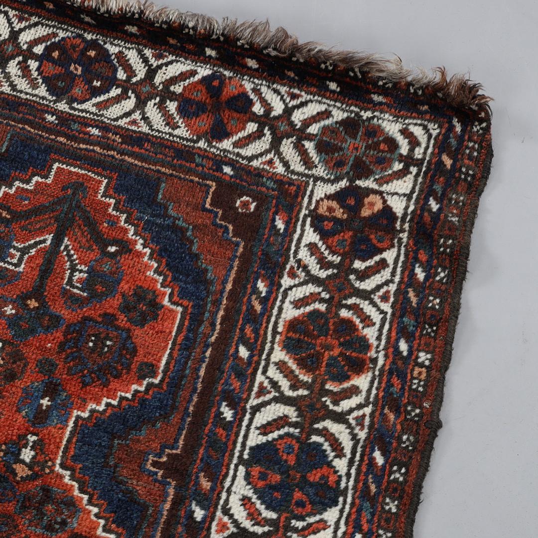 Rare Antique Rug Caucasian Oriental Rug Handmade Carpet Rustic Qashqai Area Rug In Excellent Condition For Sale In Hampshire, GB
