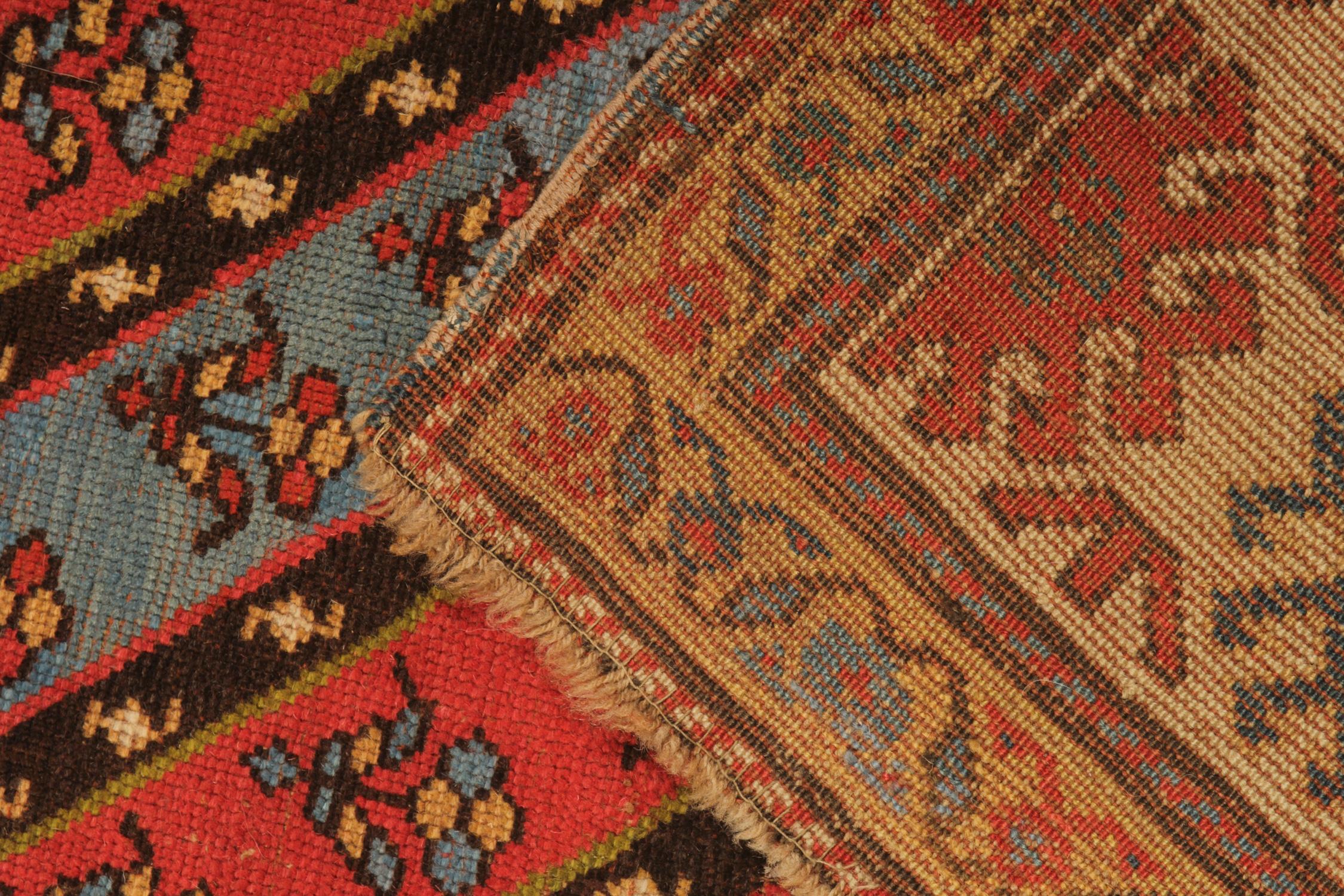 Late 19th Century Rare Antique Rug Caucasian Oriental Rug Handmade Carpet Shirvan Area Runner For Sale