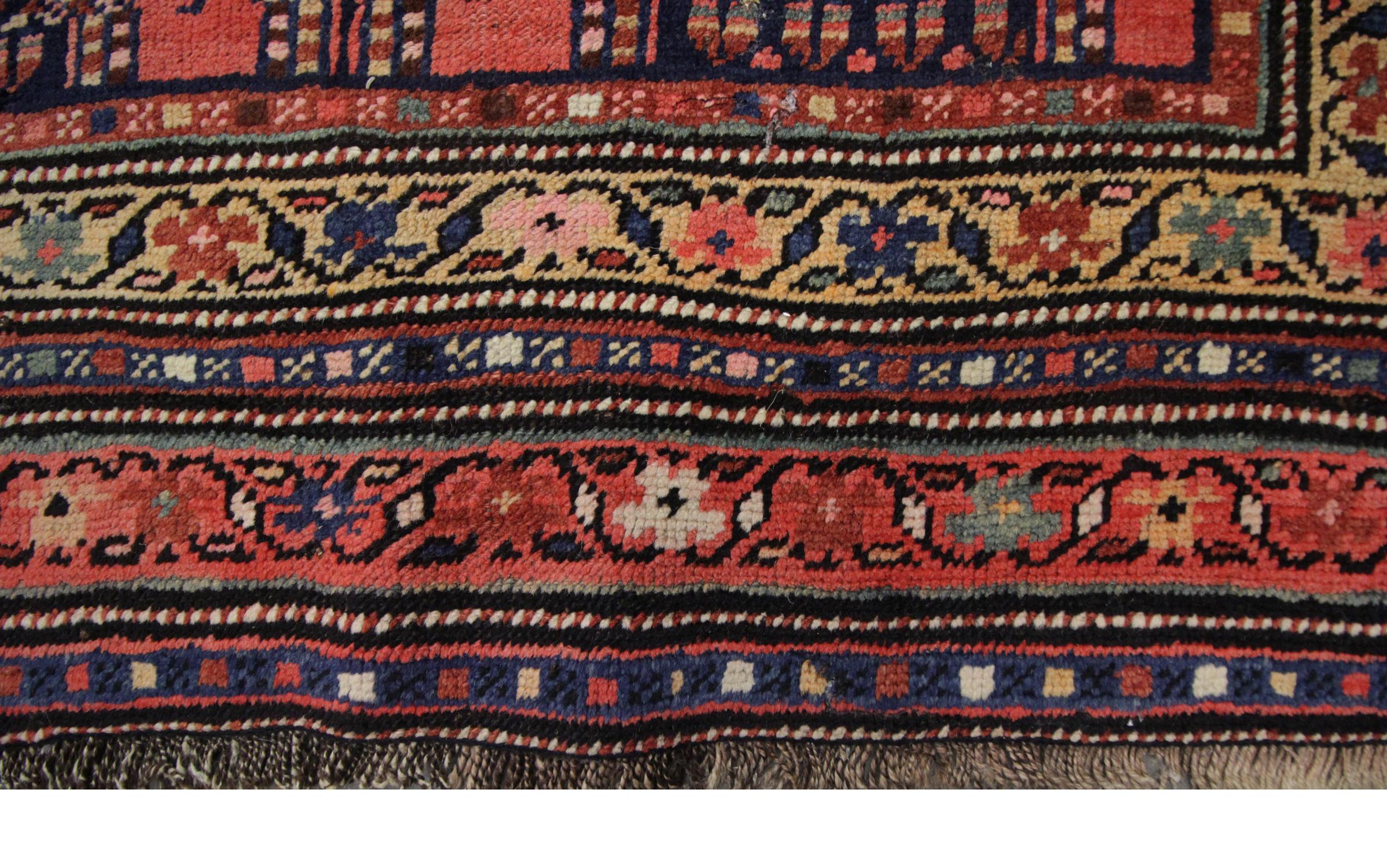 Kazak Rare Antique Rug Caucasian Rug Blush Pink Carpet Oriental Rugs for Sale For Sale