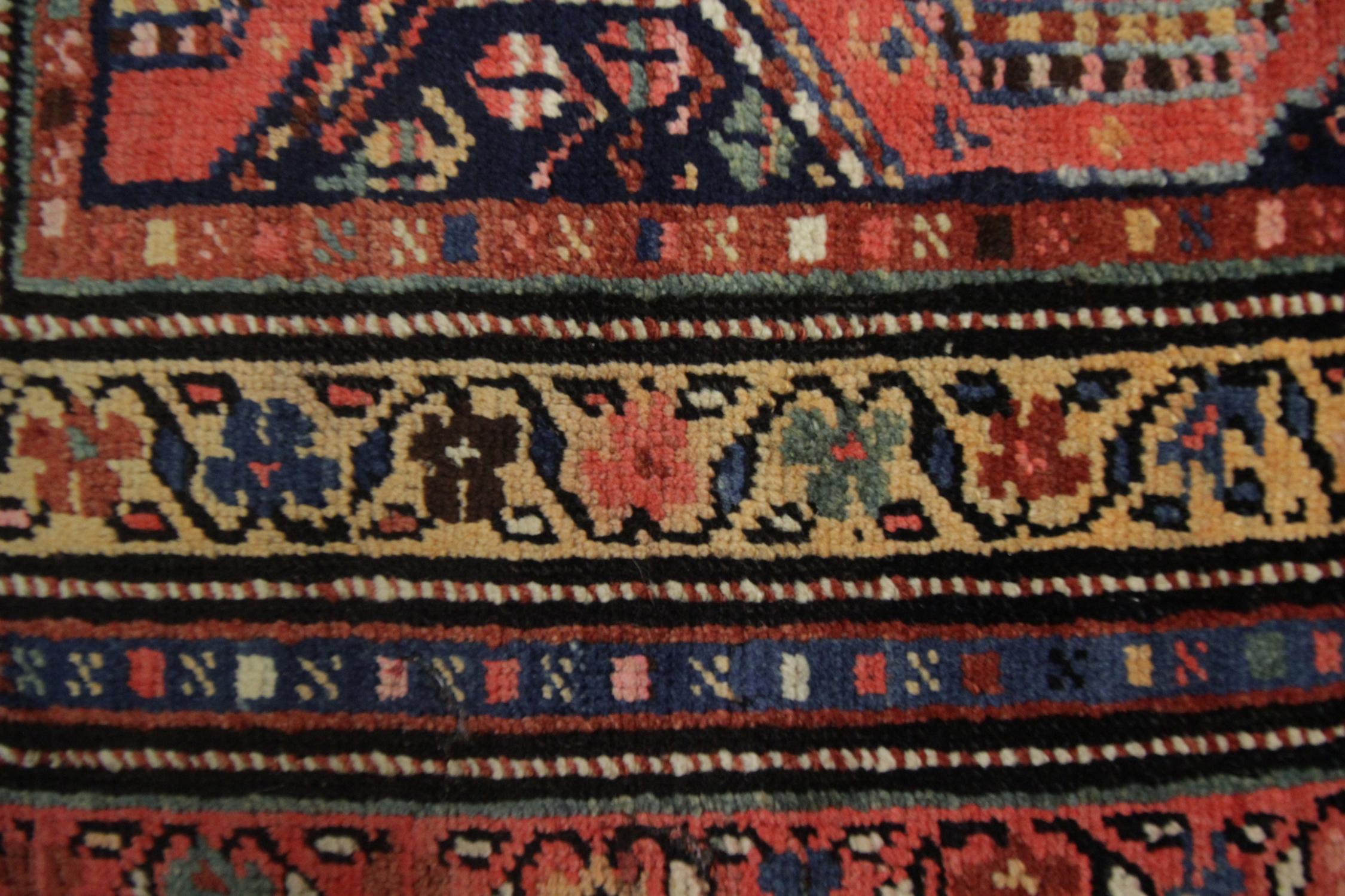 Rustic Rare Antique Rug Caucasian Rug Handmade Carpet Oriental Rugs for Sale For Sale