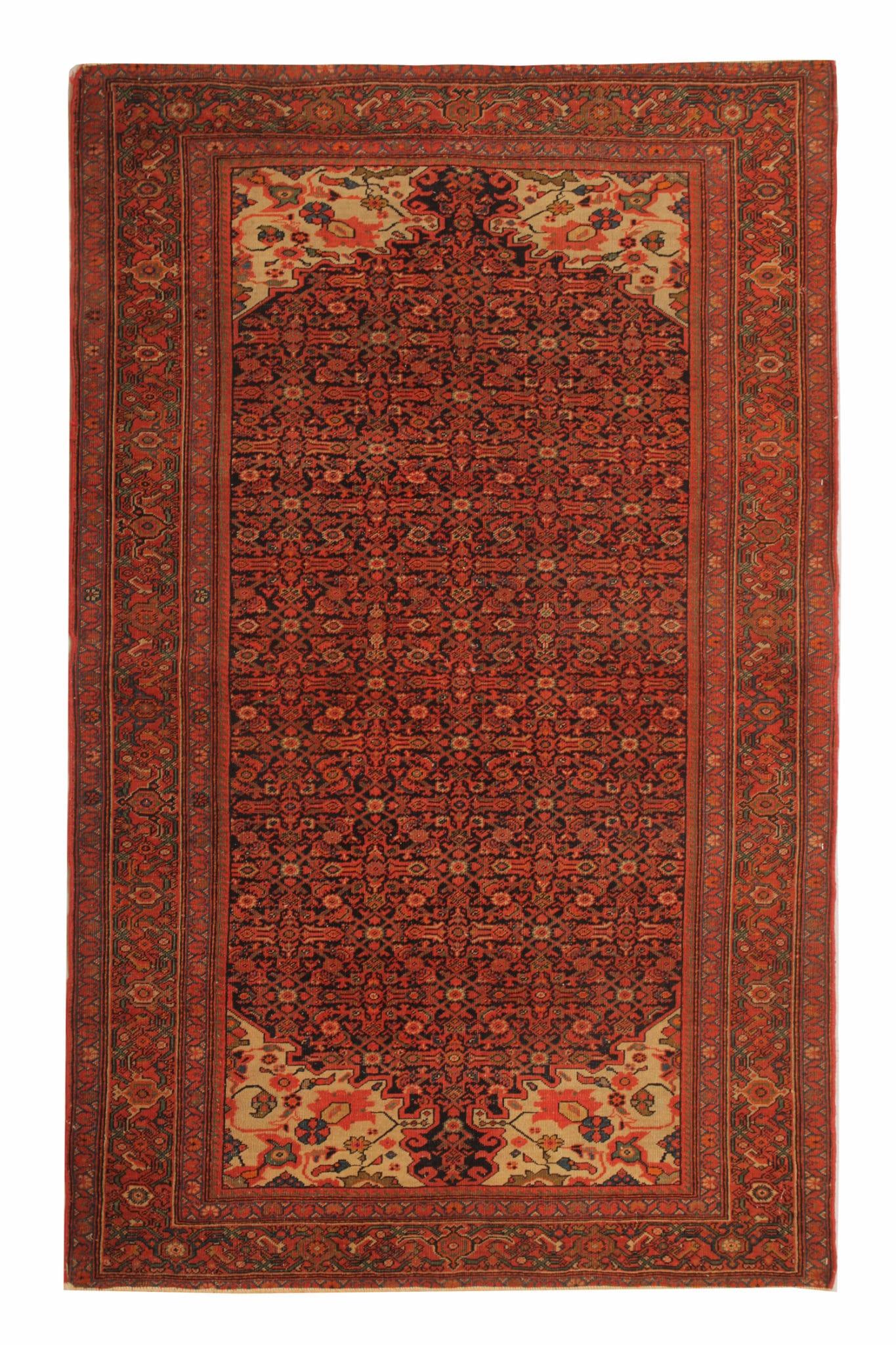 Seltener antiker Malayer-Teppich, All Over, handgefertigter Teppich (Handgeknüpft) im Angebot