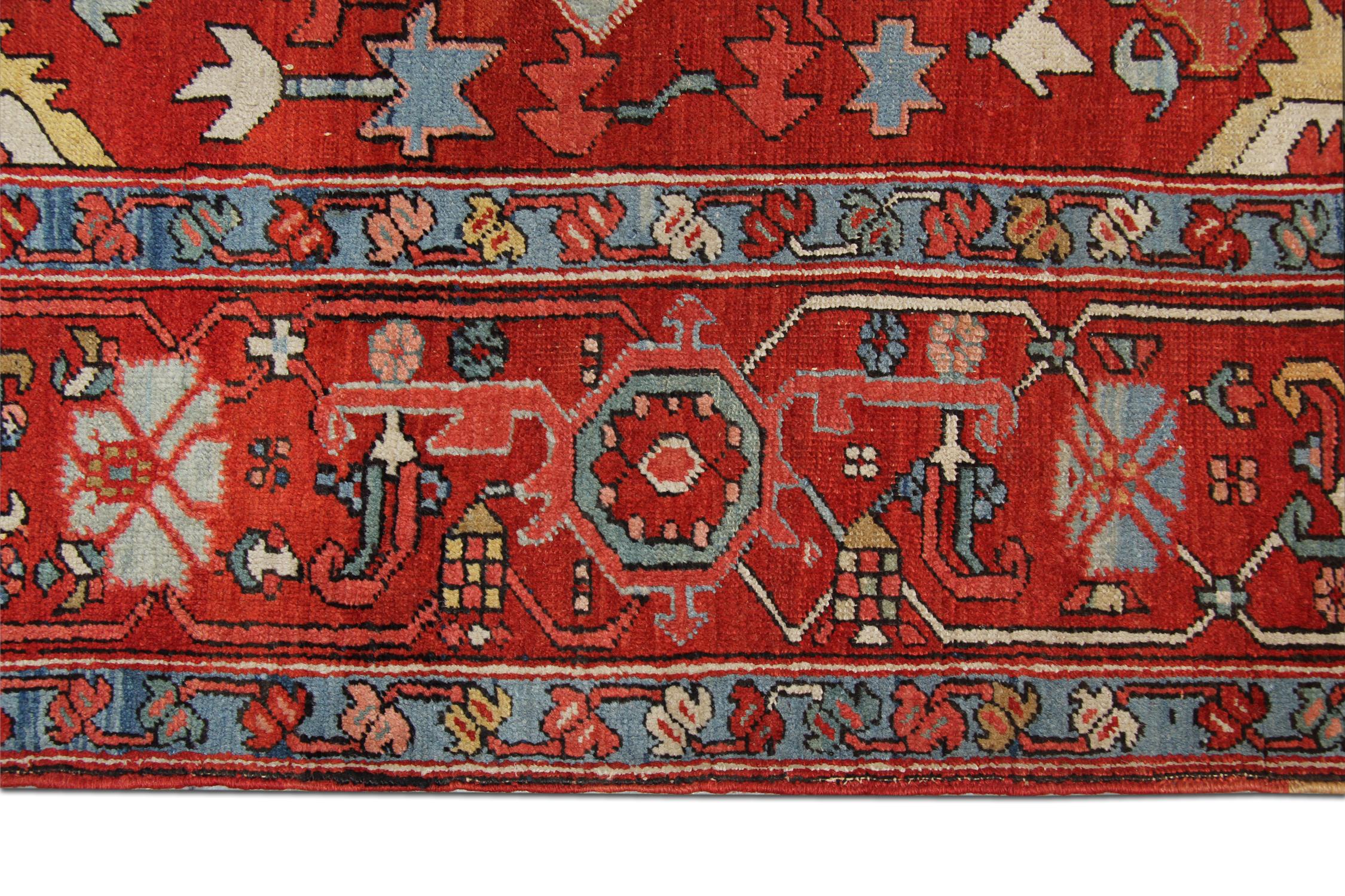Seltener Antiker Teppich Traditioneller Handgefertigter Teppich Großer Wollteppich Rost (Stammeskunst) im Angebot