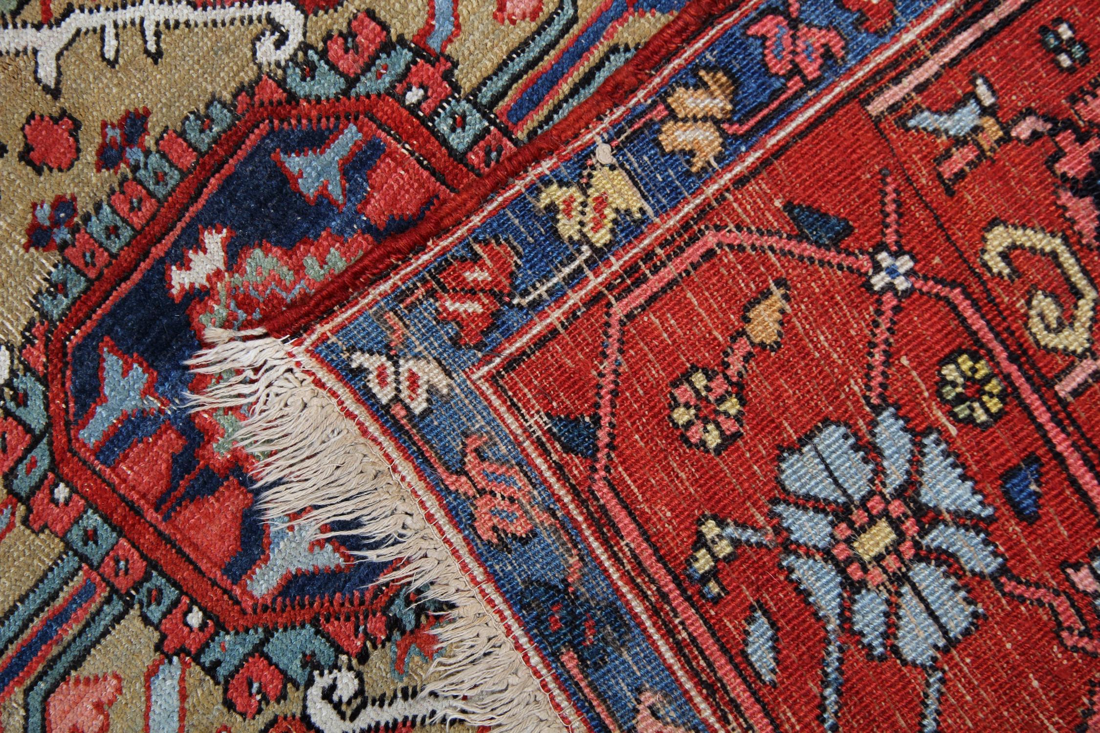Seltener Antiker Teppich Traditioneller Handgefertigter Teppich Großer Wollteppich Rost (Aserbaidschanisch) im Angebot