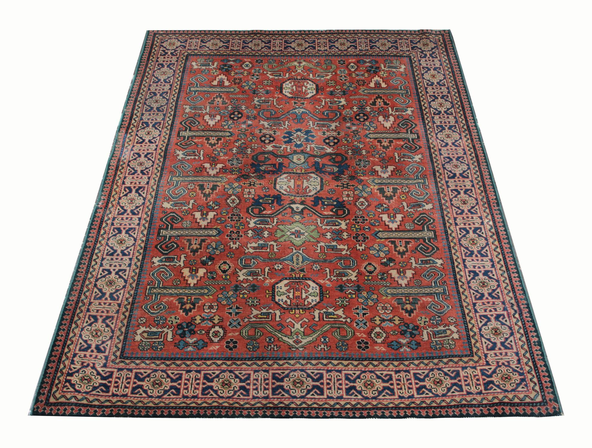 Caucasian unique and vintage rugs are primarily produced as city productions pieces. Made from materials particular to individual tribal provinces and the living room rugs of the Caucasus normally display bold geometric rug designs in primary