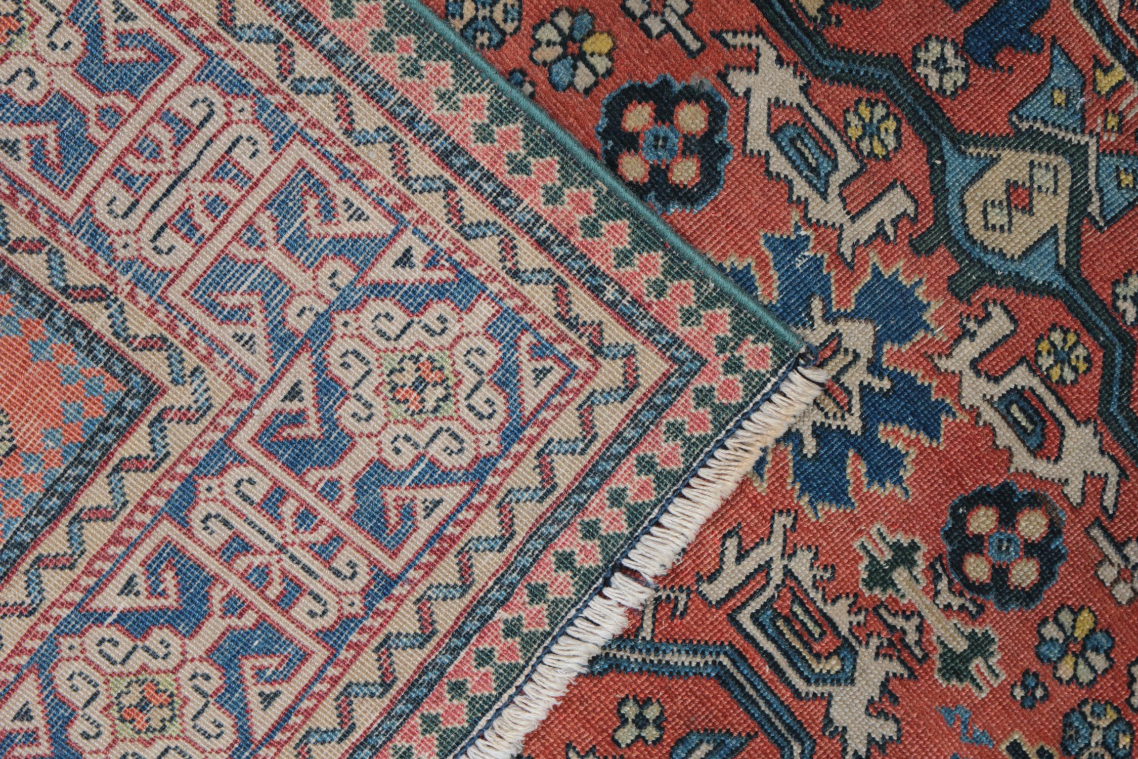 Rare Antique Rugs Caucasian Floor Rug from Yerevan, Oriental Rug Handmade Carpet In Excellent Condition In Hampshire, GB