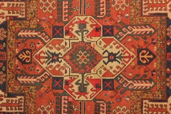Rare Antique Rugs Elegant Geometric Red Rugs Dragon Traditional Kazak Rug Carpet