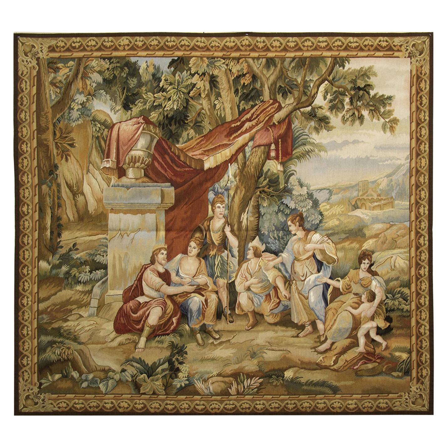 Rare Tapestry Rug Wall Hanging Carpet, Rugs French Aubusson, Garden Sence