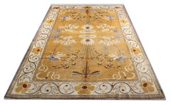Rare Antique Rugs:: Irish Floral Handmade Carpet Art Deco Design