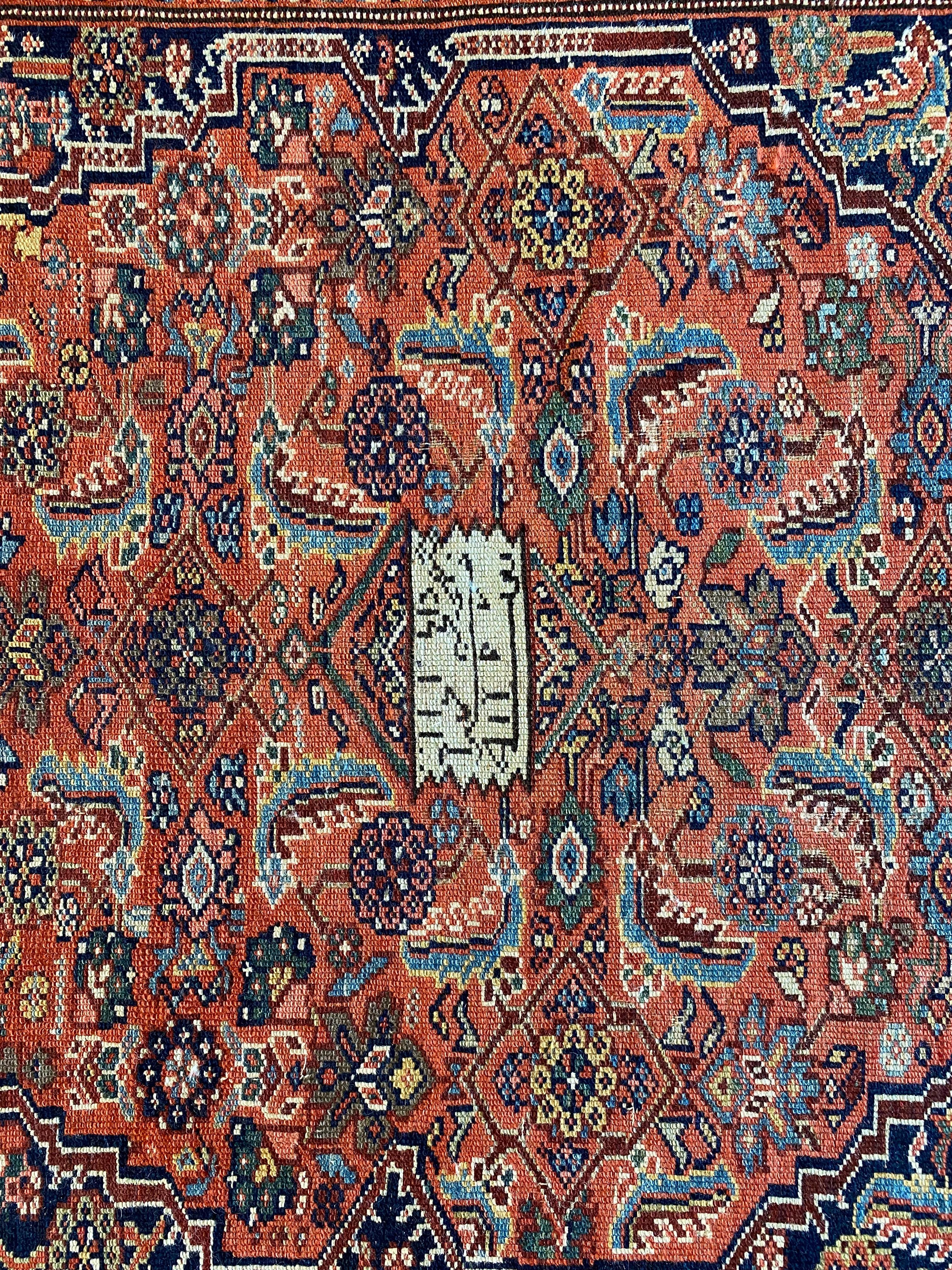 Handwoven Antique Runner Rug, Long Traditional Oriental Wool Rug For Sale 4