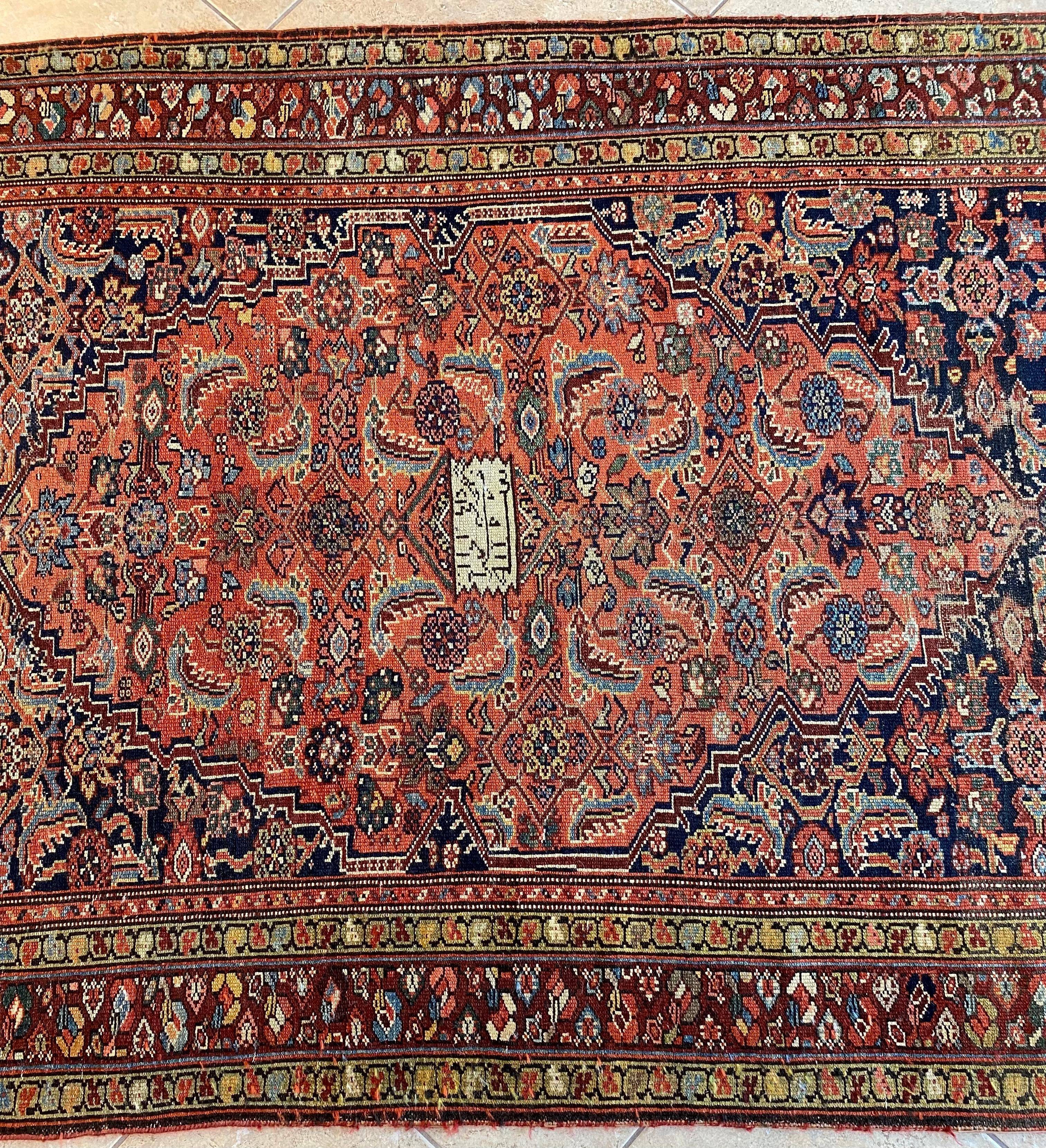 Handgewebter seltener antiker Läufer Teppich Langer traditioneller Orientteppich Läufer aus Wolle im Angebot 6