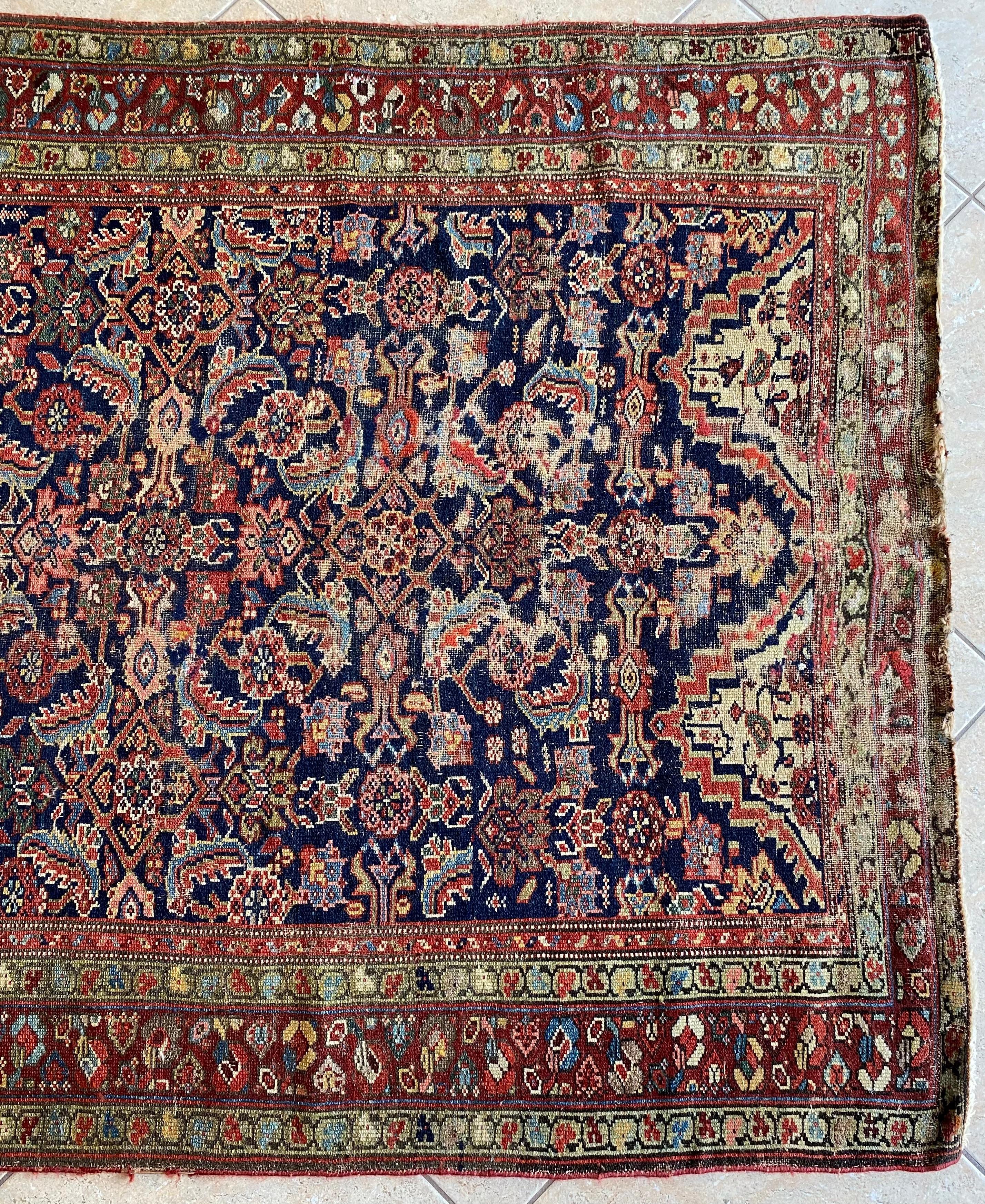 Handgewebter seltener antiker Läufer Teppich Langer traditioneller Orientteppich Läufer aus Wolle im Angebot 8