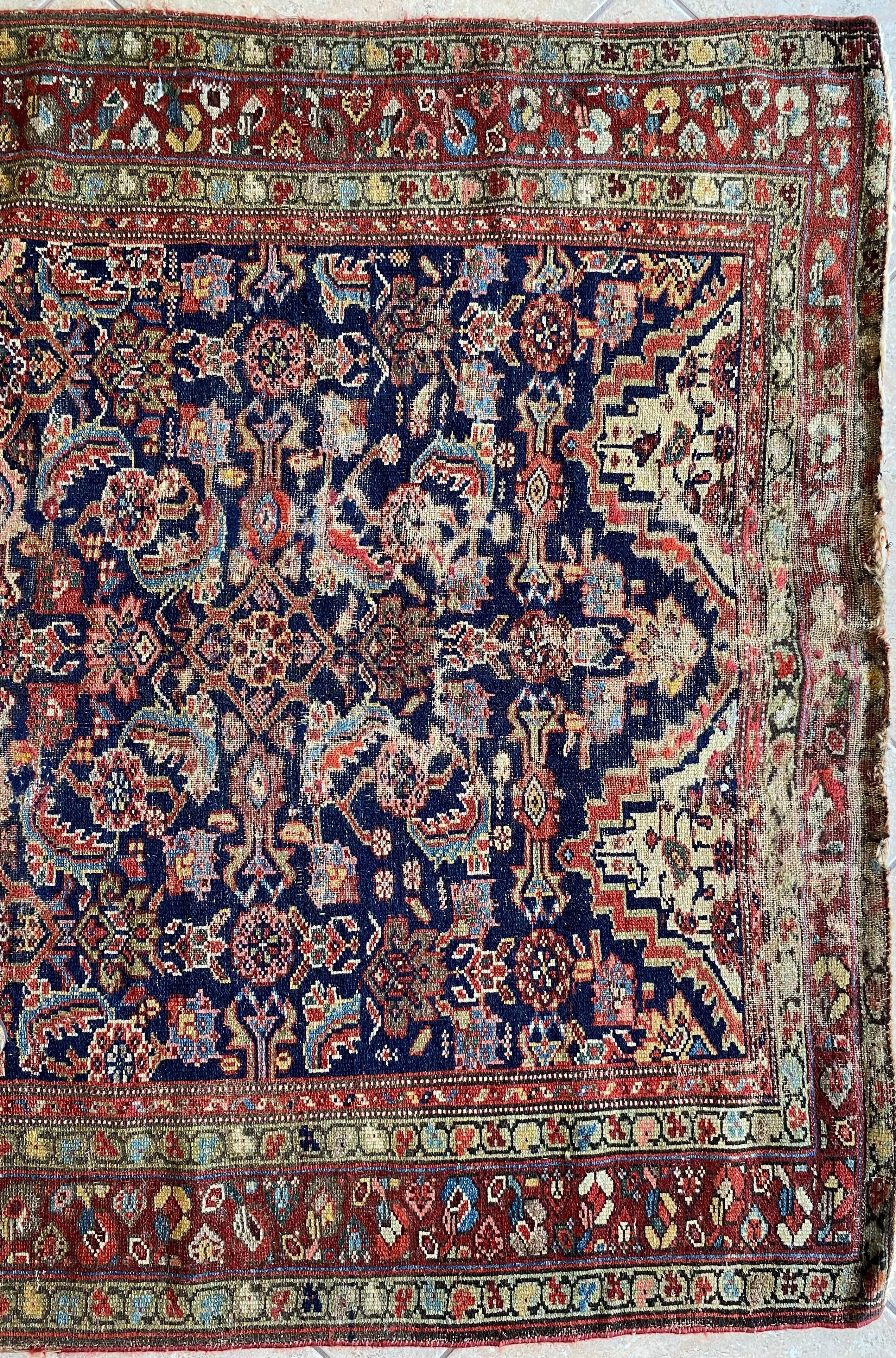 Handgewebter seltener antiker Läufer Teppich Langer traditioneller Orientteppich Läufer aus Wolle (Kaukasisch) im Angebot