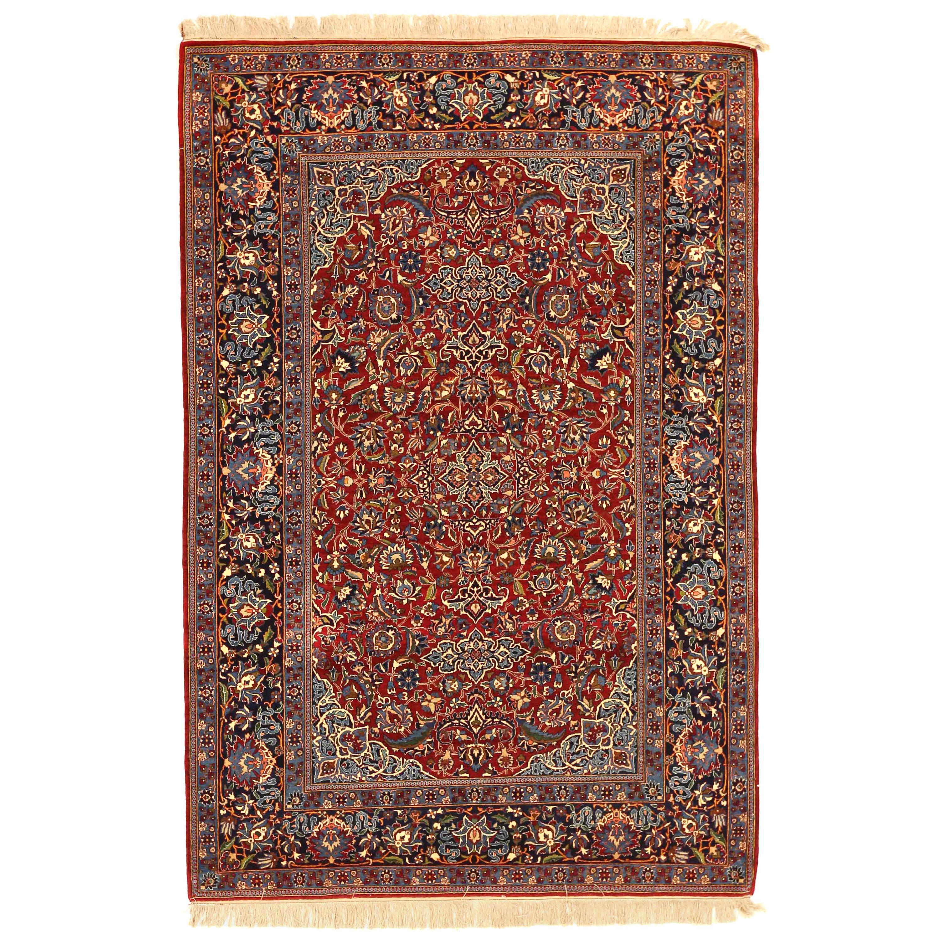 Rara Alfombra Rusa Antigua Naien Design circa 1920s 'Pareja Disponible'