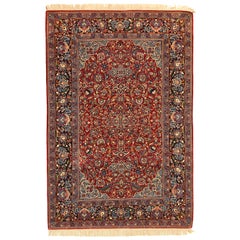 Rara Alfombra Rusa Antigua Naien Design circa 1920s 'Pareja Disponible'