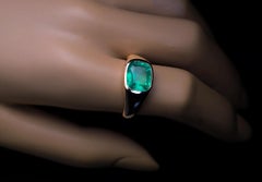 Rare Antique Russian Emerald Gold Unisex Ring