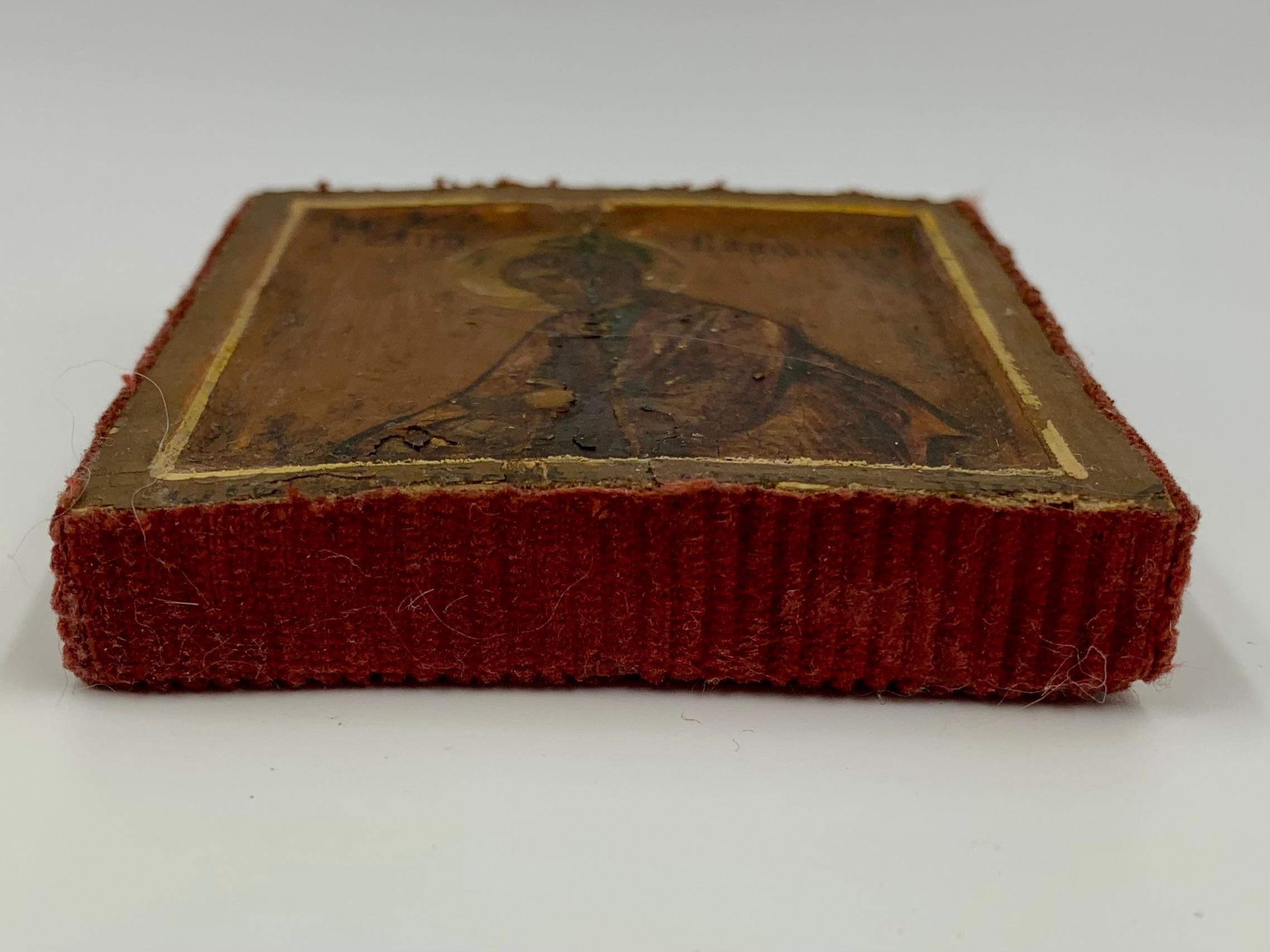 Rare Antique Russian Orthodox Saint Seraphim of Sarov Travel Icon, 19th Century In Good Condition In New York, NY