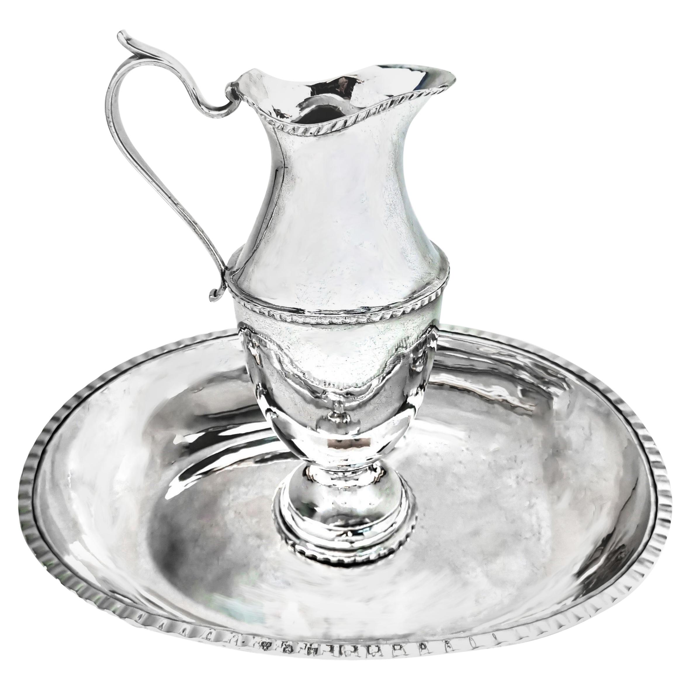 Rare Antique Russian Silver Ewer and Basin / Jug and Bowl, Moscow, 1786