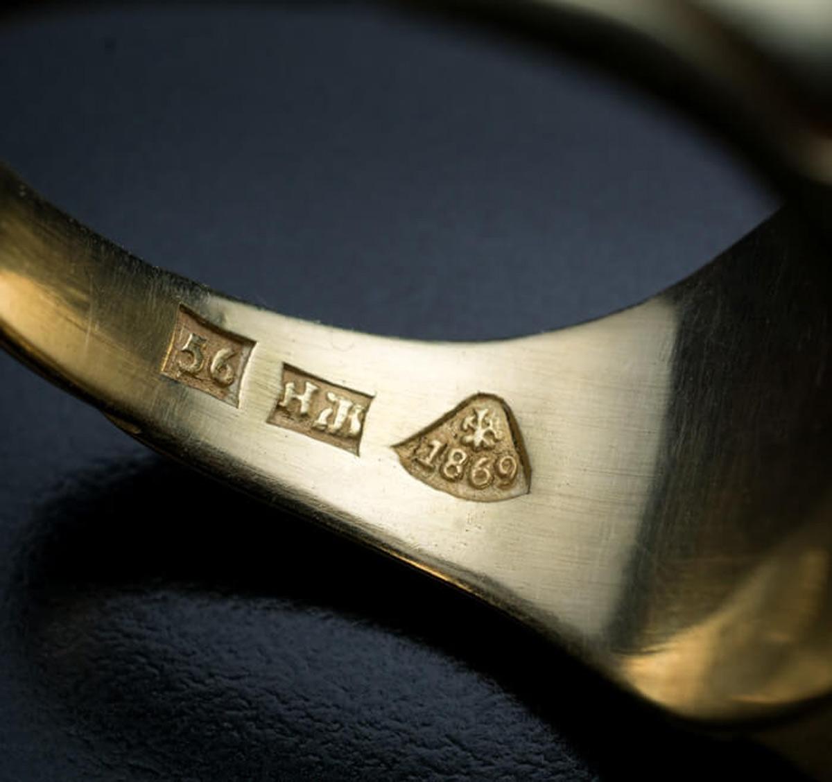 Women's or Men's Rare Antique Russian Tourmaline Intaglio Gold Signet Ring