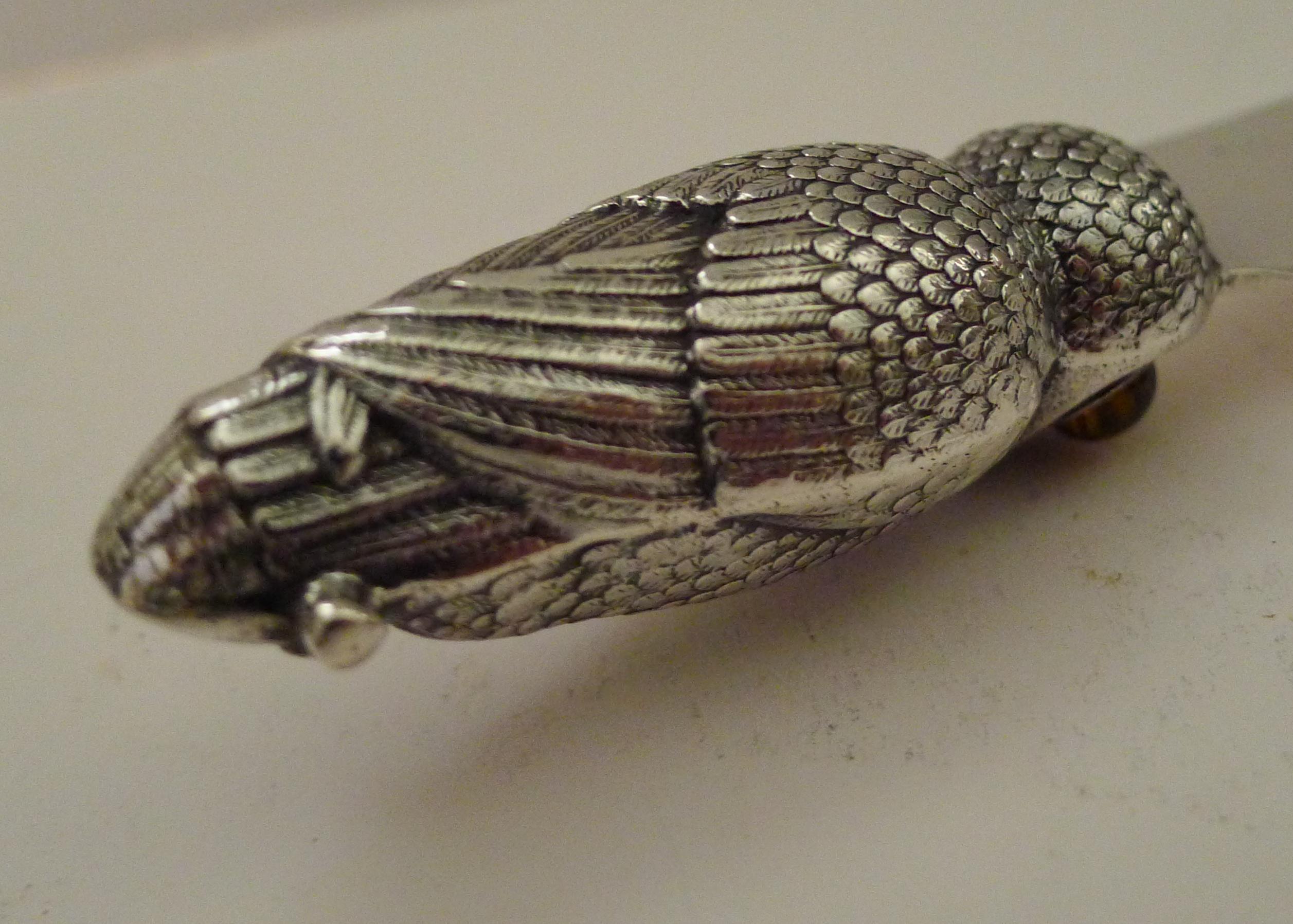 Rare Antique Sampson Mordan Silver Owl Paper Knife 1