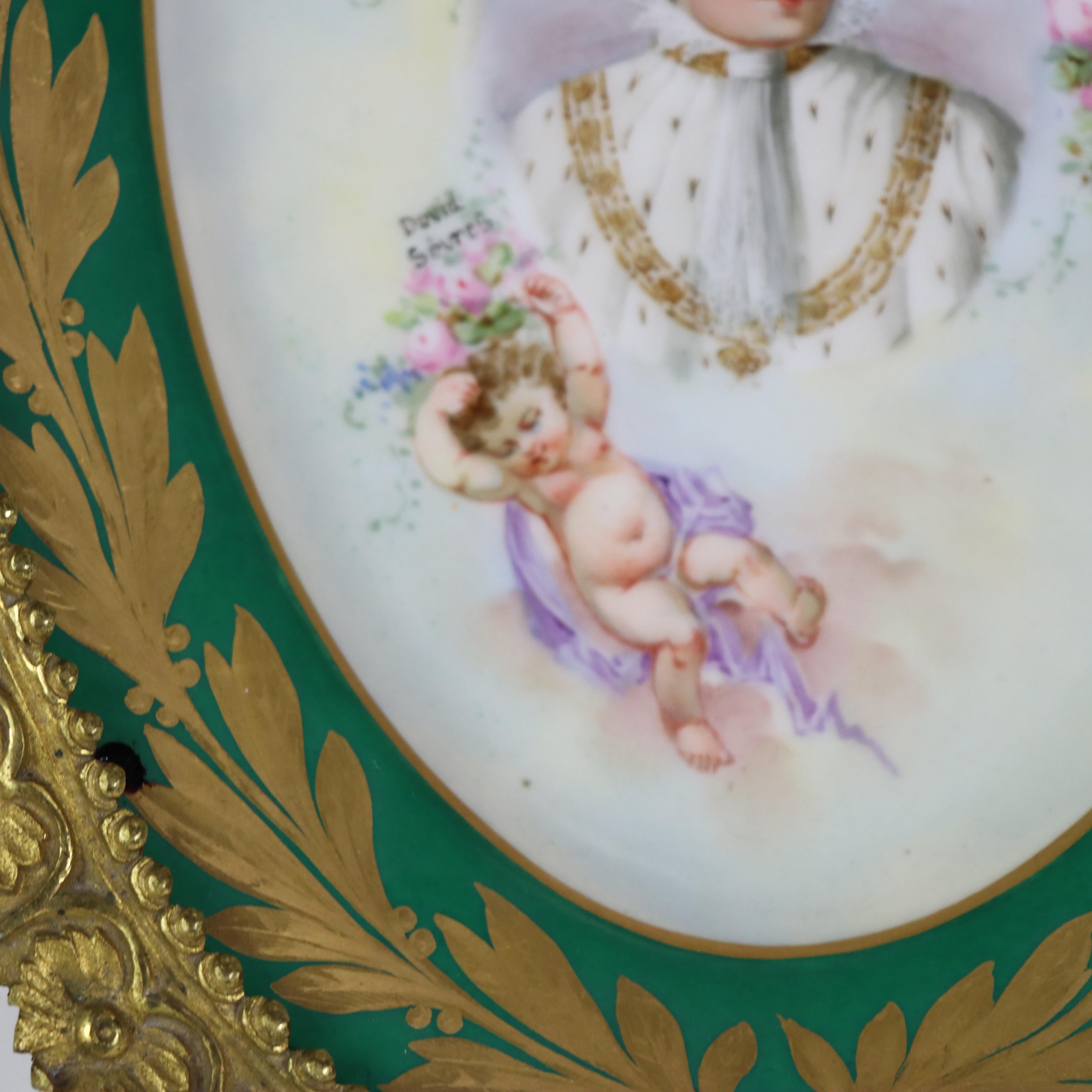 Rara placca da parete ovale in porcellana e bronzo di Sèvres di Napoleone C1804 in vendita 1