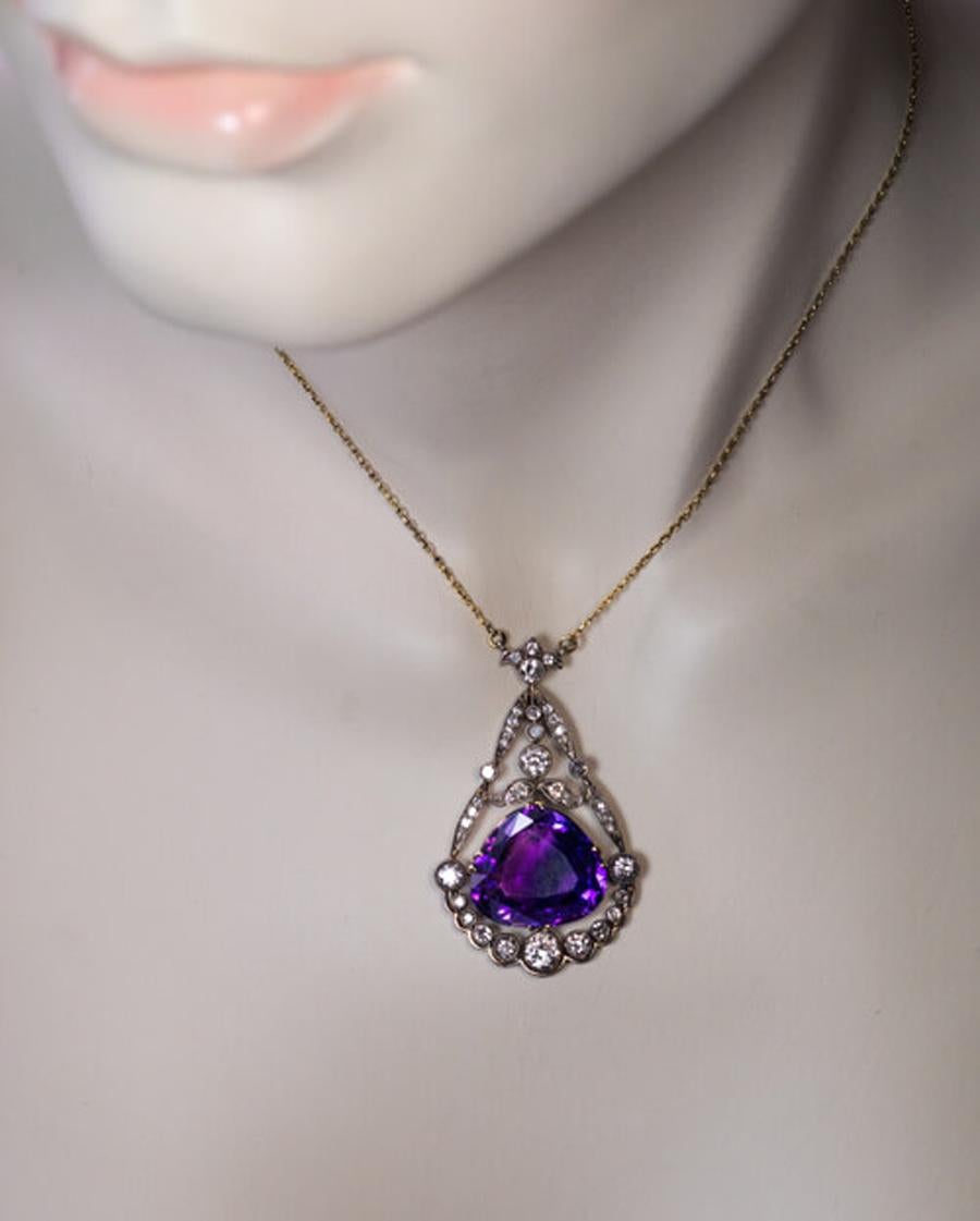 amethyst solitaire necklace
