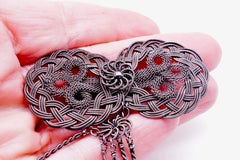 Rare Antique Silesian Wire Brooch, circa 1805