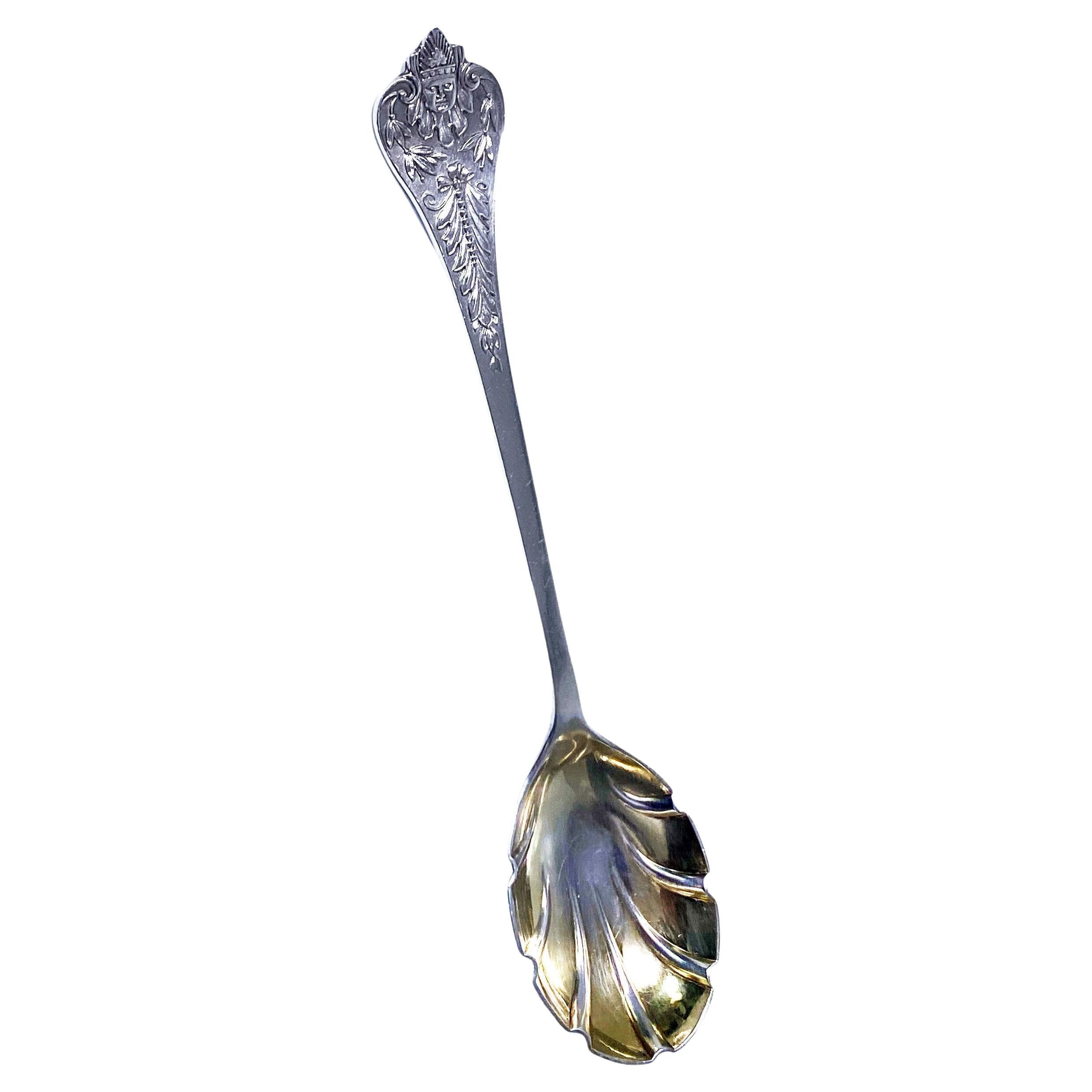 Rare Antique Silver Jester Figural Head Spoon, Birmingham 1910 Elkington
