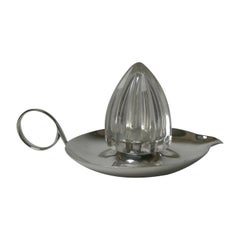 Rare Antique Silver Plate and Cut Crystal Lemon Squeezer, c.1910