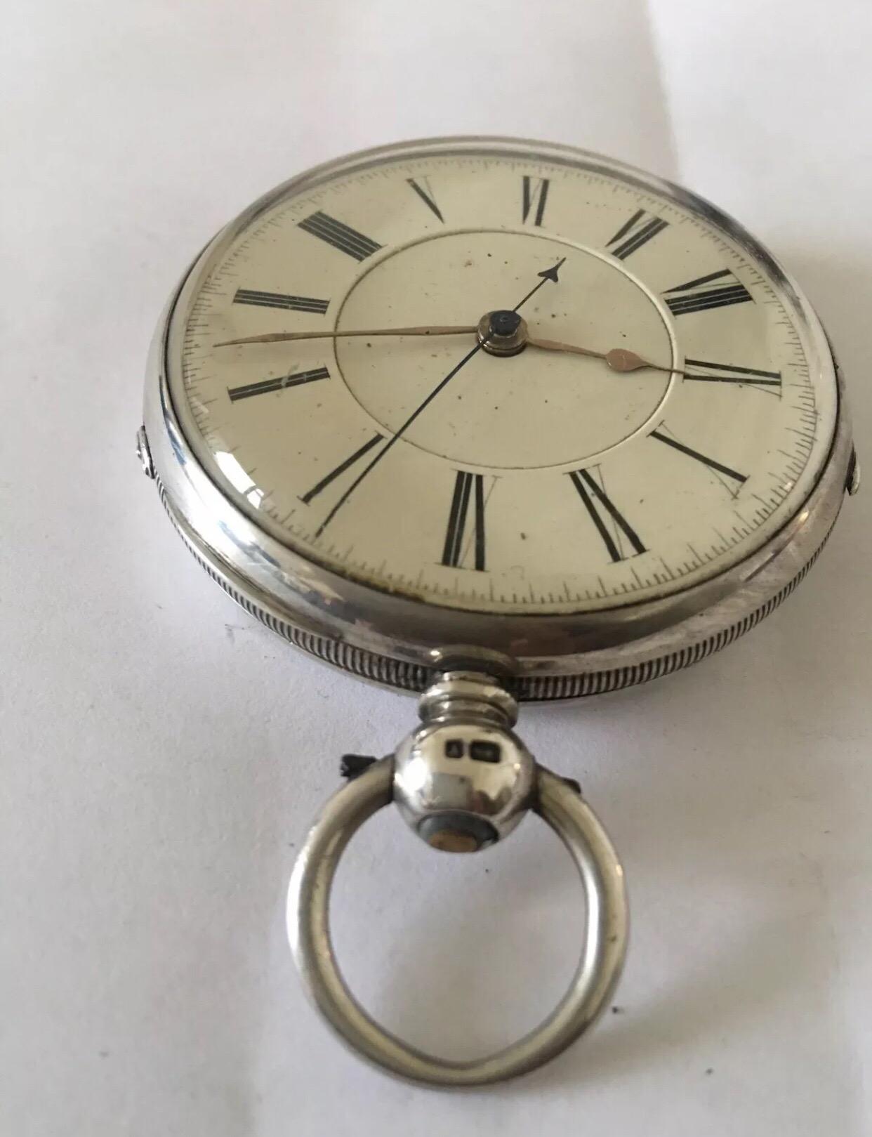 Rare Antique Silver Pocket / Stop Watch Signed John Johnson Preston For Sale 3