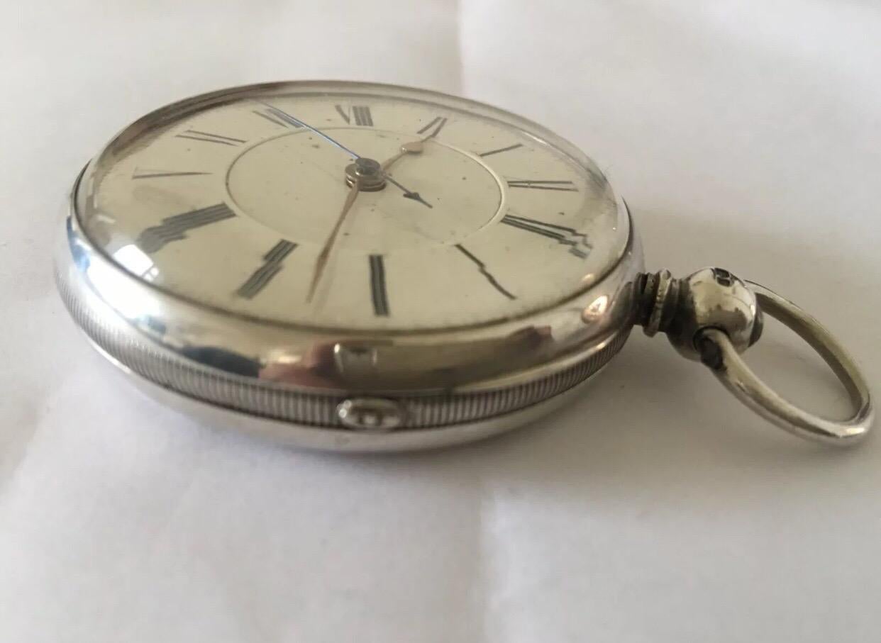 Rare Antique Silver Pocket / Stop Watch Signed John Johnson Preston For Sale 4