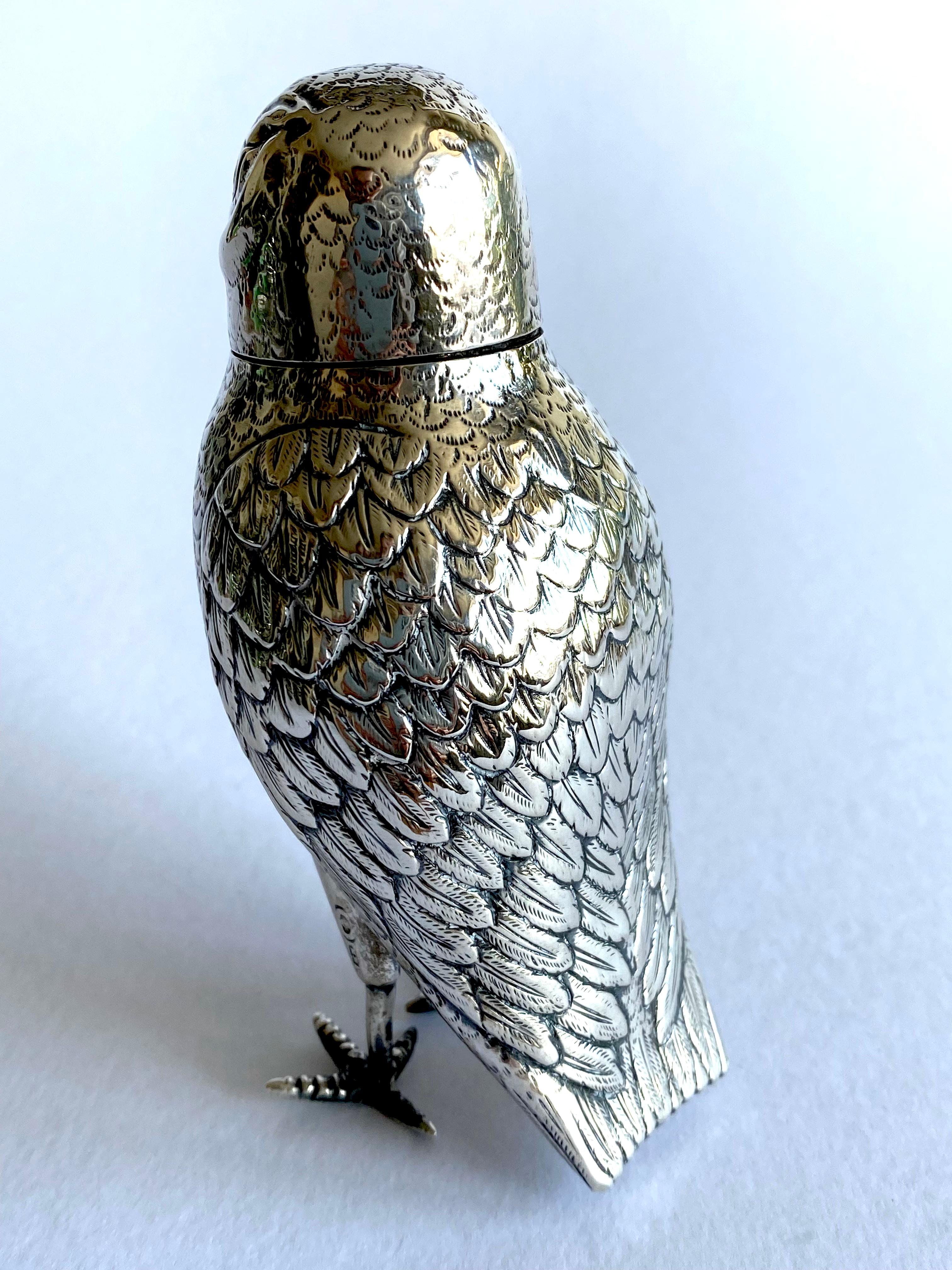 Other Rare Antique Solid Silver Dutch Owl Drinking Cup 19th Century