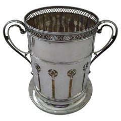 Rare Antique Solid Sterling Silver Coaster / Bottle Holder - Edwardian